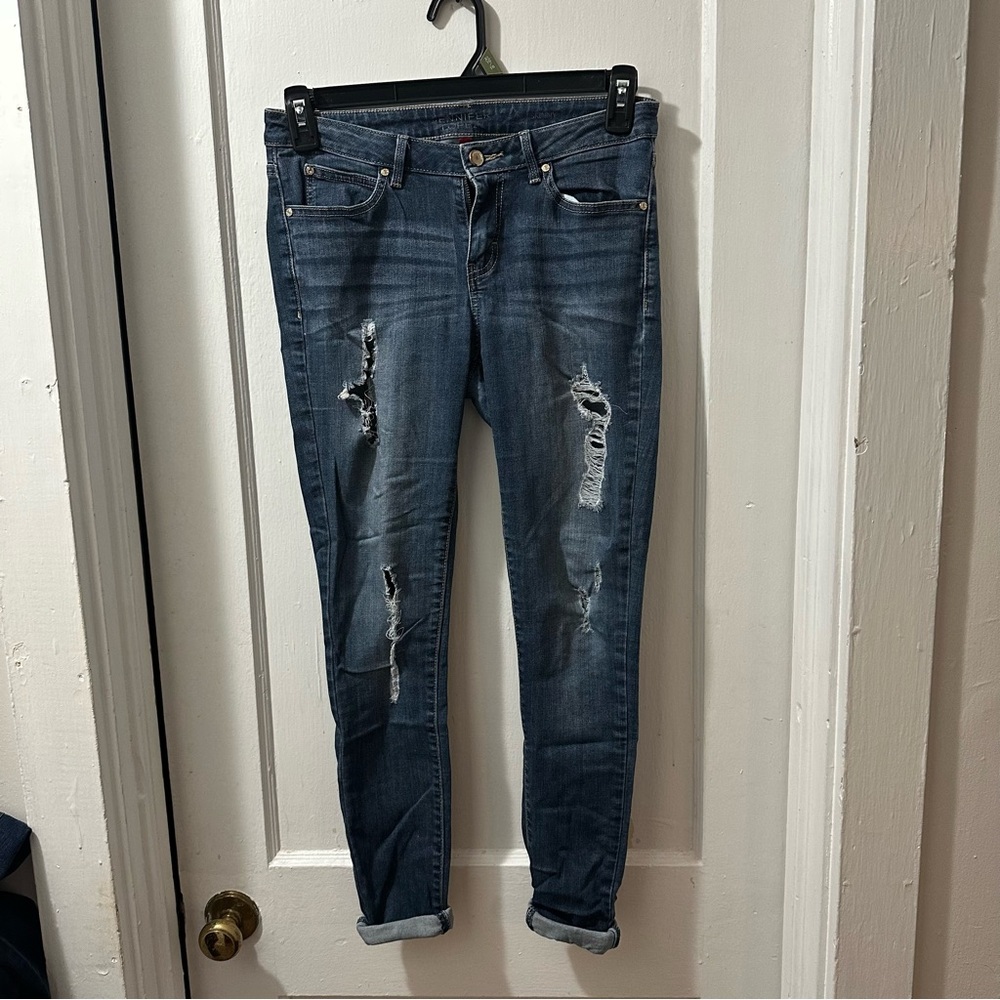 Jennifer Lopez Women's Skinny Jeans - Distressed Blue